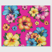 Papier Cadeau Hibiscus tropical (Plat)