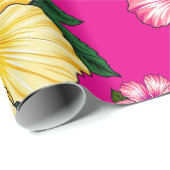 Papier Cadeau Hibiscus tropical (Coin rond)