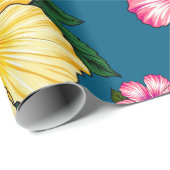 Papier Cadeau Hibiscus tropical (Coin rond)