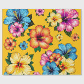 Papier Cadeau Hibiscus tropical (Plat)