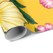 Papier Cadeau Hibiscus tropical (Coin rond)