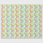Papier Cadeau Hibiscus tropical Ananas (Plat)