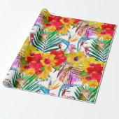Papier Cadeau Hibiscus tropical Motif d'été (Déroulé)
