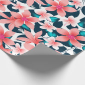 Papier Cadeau Hibiscus tropical rouge (Coin)