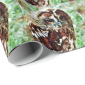 PAPIER CADEAU HIBOU (Coin rond)