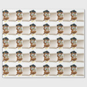 Papier Cadeau Hibou avec le document de rouleau (Plat)