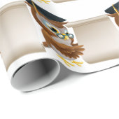 Papier Cadeau Hibou avec le document de rouleau (Coin rond)