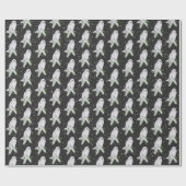 Papier Cadeau Hibou blanc sur pin (Plat)
