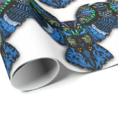 Papier Cadeau Hibou bleu (Coin rond)