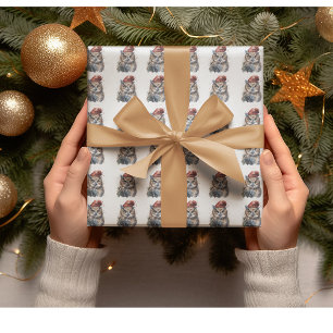 Papier Cadeau Hibou d'hiver enchanté