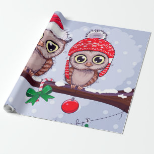 Papier Cadeau Hibou doux dans Noël
