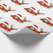 Papier Cadeau Hibou et Rudolph de Père Noël (Coin)