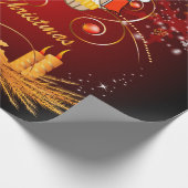 Papier Cadeau Hibou mignon de Noël avec des flocons de neige (Coin)