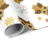 Papier Cadeau Hiboux (Coin rond)
