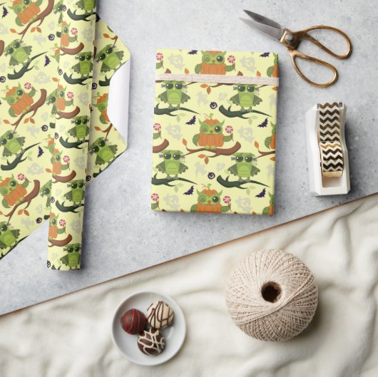 Papier Cadeau Hiboux d'Halloween (Artisanat)