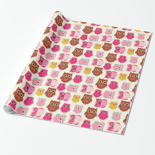 Papier Cadeau Hiboux mignons