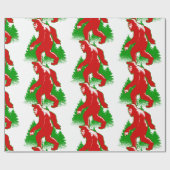 Papier Cadeau hideux de noël bigfoot yeti (Plat)