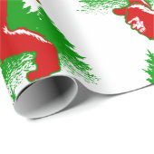 Papier Cadeau hideux de noël bigfoot yeti (Coin rond)