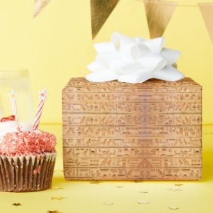 Papier Cadeau Hiéroglyphe Ancien Égypte Langue Texte Gravé   