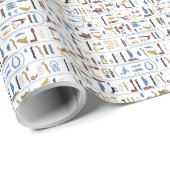 Papier Cadeau Hiéroglyphes Égypte ancienne Motif sans couture (Coin rond)