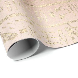 Papier Cadeau Hiéroglyphes égyptien Gold Foxier Rose Gold Blush