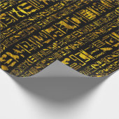 Papier Cadeau Hiéroglyphes égyptiens anciens découpage en or noi (Coin)