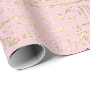 Papier Cadeau Hiéroglyphes égyptiens Gold Pastel Pink Pastel S