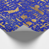 Papier Cadeau Hiéroglyphes égyptiens - Lapis Lazuli et Gold (Coin)