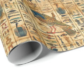 Papier Cadeau Hiéroglyphes égyptiens Motif des oiseaux (Coin rond)