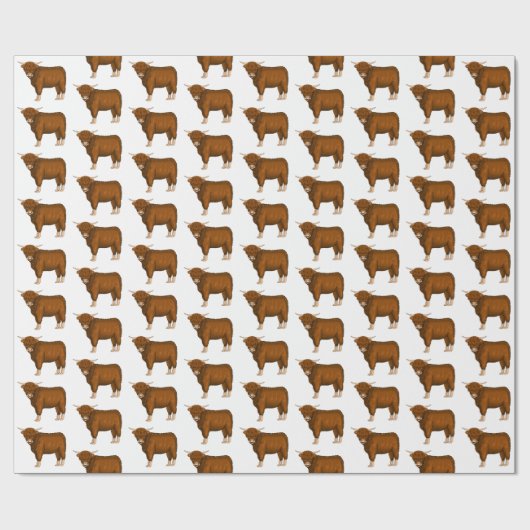 Papier Cadeau Highland cow (Plat)