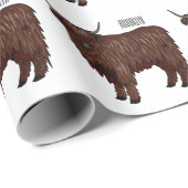 Papier Cadeau Highland cow (Coin rond)