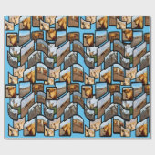 Papier Cadeau Highland Cow Photo Collage, (Plat)