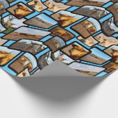 Papier Cadeau Highland Cow Photo Collage, (Coin)