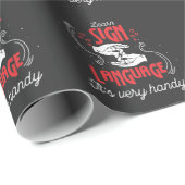Papier Cadeau Hilaried Learn American Sign Language Humour (Coin rond)
