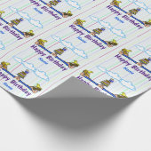 Papier Cadeau Hillbilly Happy Birthday Wrapper Paper (Coin)