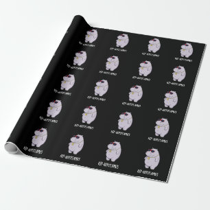 Papier Cadeau Hip-Hopotamus Funny Hippo Pun Dark BG