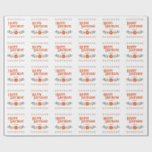 Papier Cadeau Hippie classique Daisy Flora Leaf Joyeux anniversa (Plat)