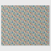 Papier Cadeau Hippie Folk Art Patchwork Floral Avec Oiseaux (Plat)