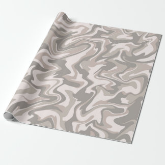 Papier Cadeau Hippie les années 70 Gris Marbre Liquide Swirl Boh