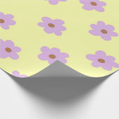 Papier Cadeau Hippie Retro Purple Jaune Fleur Y2K Motif (Coin)