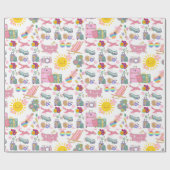 Papier Cadeau Hippie Summer Voyage Conception de vacances (Plat)