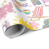 Papier Cadeau Hippie Summer Voyage Conception de vacances (Coin rond)