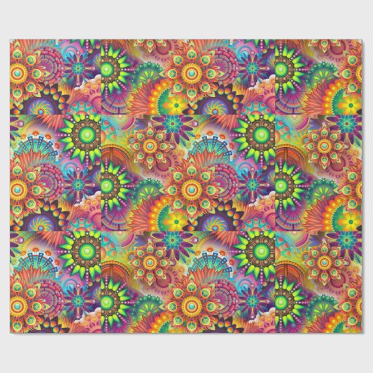 Papier Cadeau Hippie Super Techno Psychedelic Thunder_Cove (Plat)