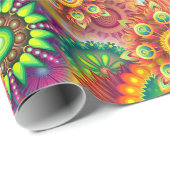 Papier Cadeau Hippie Super Techno Psychedelic Thunder_Cove (Coin rond)