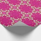Papier Cadeau hippie tribale gypse bohème fuchsia Magenta (Coin)