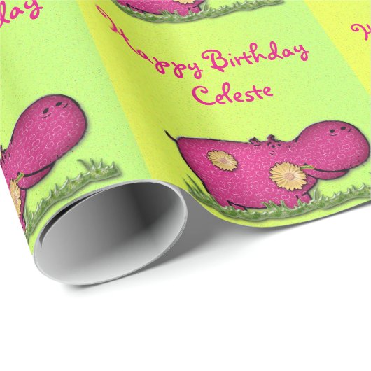 Papier Cadeau hippo (Coin rond)
