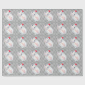 Papier Cadeau Hippo de Noël unique Hippopotame Santa Hat (Plat)