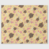 Papier Cadeau Hippo jaune mignon (Plat)