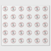 Papier Cadeau Hippo Joyeux Noël Animaux d'hiver Hippopotames (Plat)