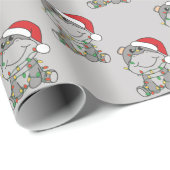 Papier Cadeau Hippo Noël Animaux d'hiver Hippopotames Enveloppem (Coin rond)
